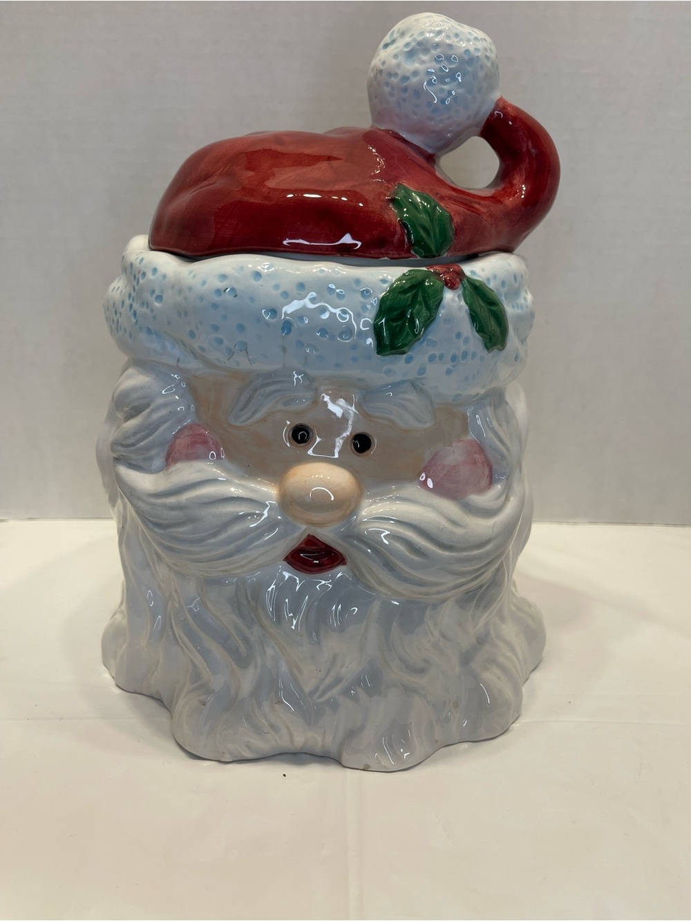 Holiday Santa Ceramic Cookie Jar - Red Hat